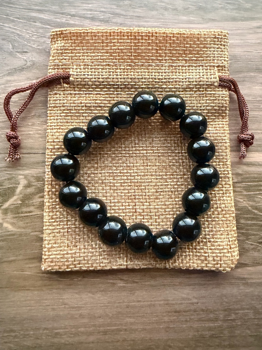BrandNew Black Obsidian Adjustable Bracelet Black Obsidian Bracelet